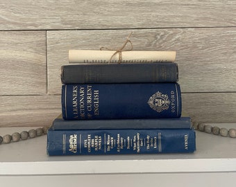 Vintage Books | Vintage Book Stack | Decorative Book Decor | Antique Books | Vintage Decor | Book Stack | Book Bundle | Home Decor