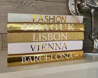 5 Set Of Books | Customizable Book Stack | Fashion Books | Glam Decor Books | Coffee Book Set | Luxurious Book Stack | Personalized Books