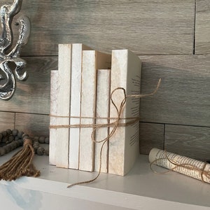 Farmhouse Decor | Vintage Books | Rustic Farmhouse Books | Rustic Books | Bookshelf Decor Books | Decorative Book Stack