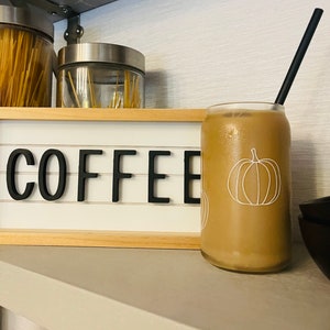 Eiskaffee Glas, Herbst Kürbis, Glas Kaffeetasse, Sodaglas Kanne, Glasdose, Eiskaffee Glas, Ästhetische Glas Bierdose, Bierglas Tasse