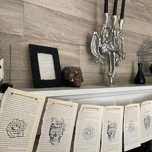 Halloween Banner | Vintage Book Banner | Vintage Skull Banner | Halloween Decor | Vintage Banners | Book Page Banner | Book Page Garland