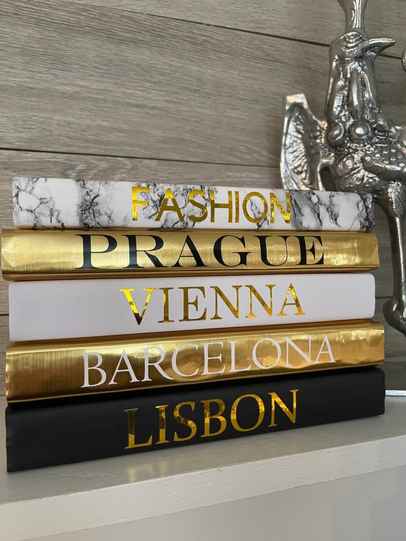 5 Set of Books Customizable Book Stack Fashion Books Glam Decor Books  Coffee Book Set Luxurious Book Stack Personalized Books 