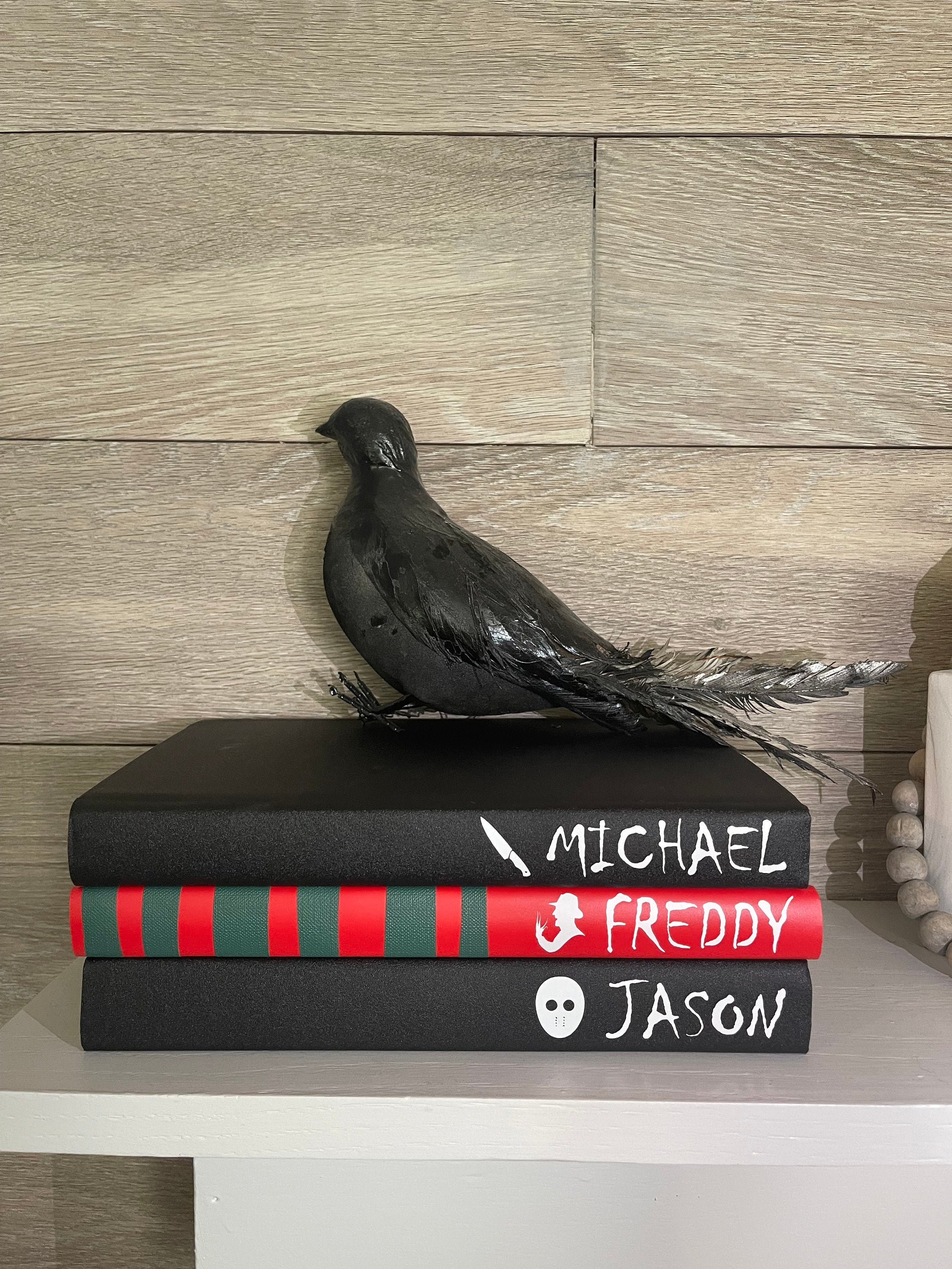Handmade Halloween Book Stack Horror Decor Books