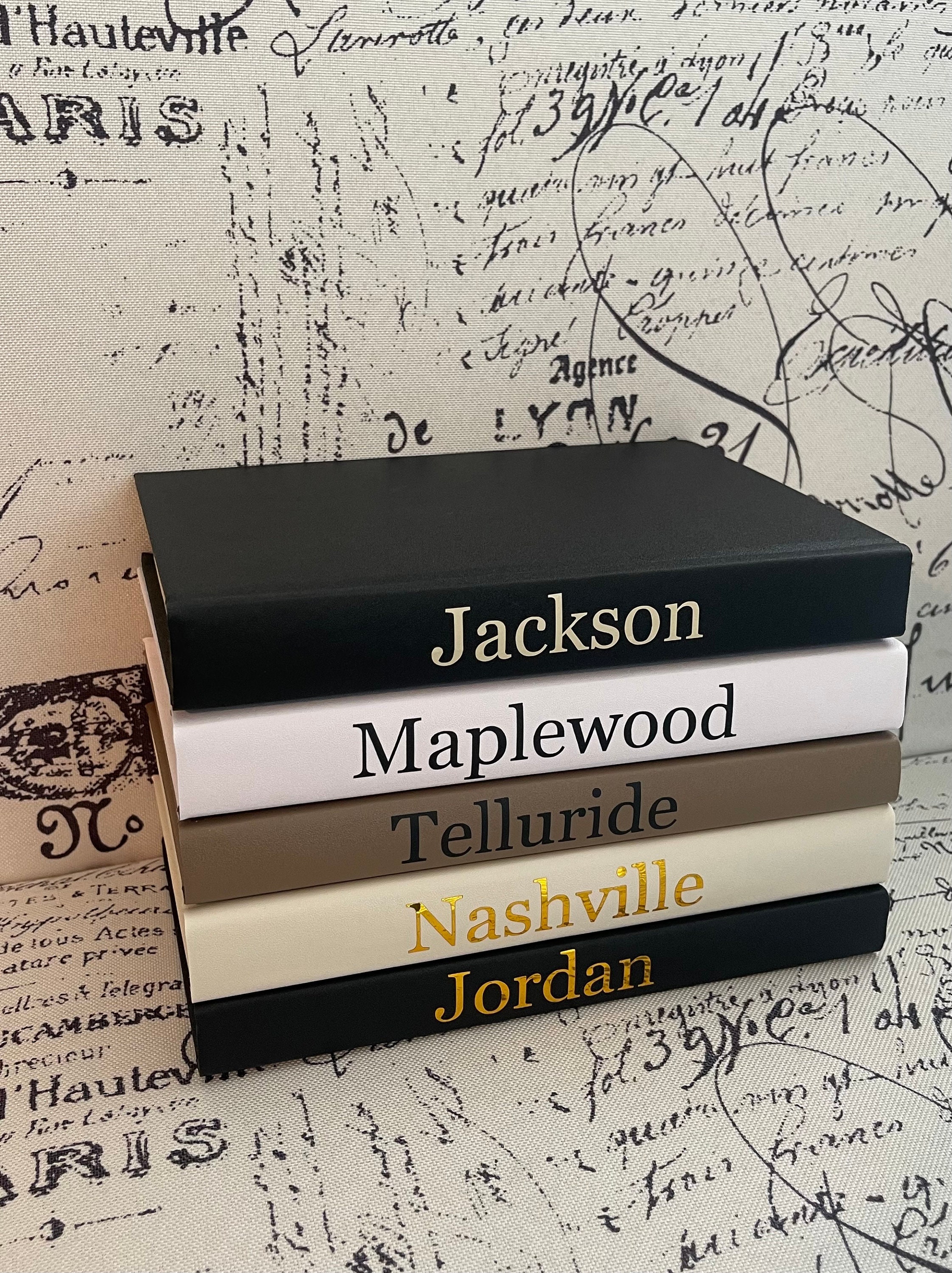 Stackable Books Decor Customizable Book Stack | Set of 5 Hardback Decor Books - Etsy
