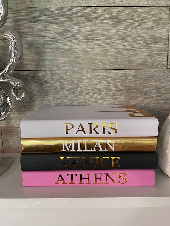 Fashion Decorative Book Stack,set of 3 Hardcover Modern Decorative Books,Fashion