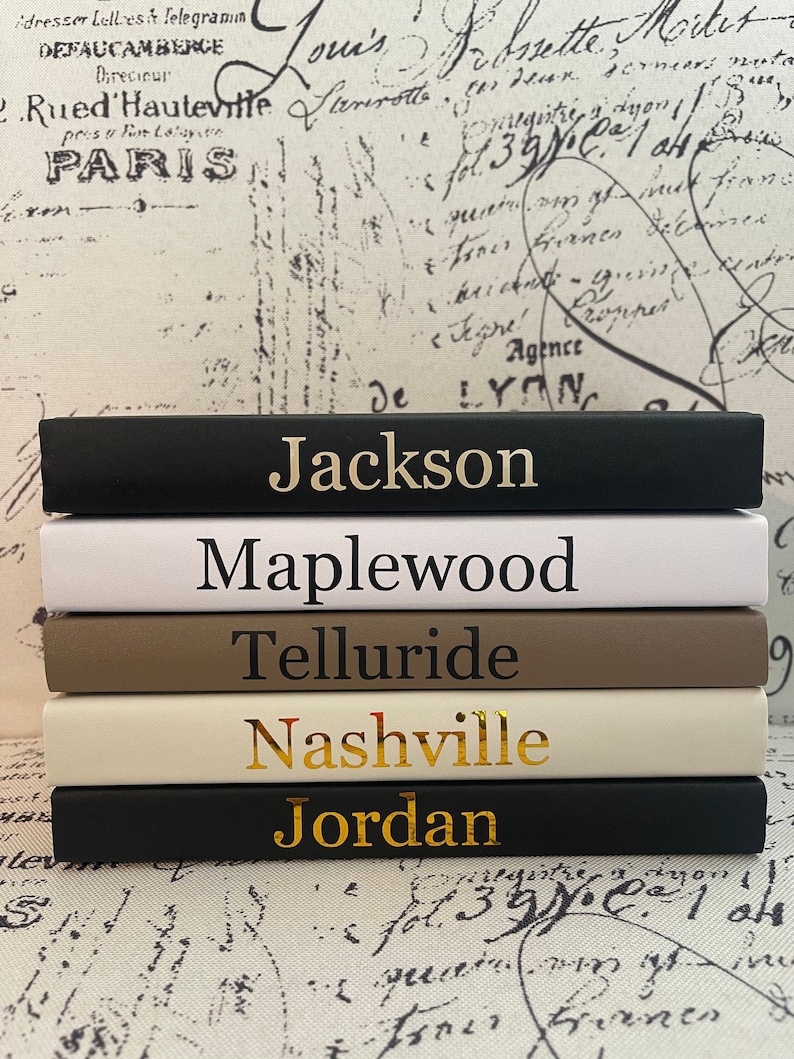 Stack Cover Name Customizable Book Stack | Set of 5 Hardback Decor Books - Etsy