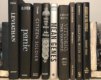 Decorative Books By Their Color | Black Decor Books | Black And Silver Decorative Decor books | Books For Staging | Shelf Display Books