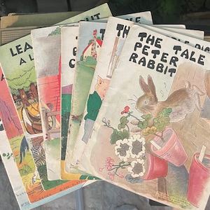 Vintage Books | Vintage Book Stack | Decorative Book Decor | Antique Books | Vintage Decor | Book Stack | Book Bundle | Kids Vintage Books
