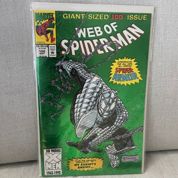 Web of Spider-man #100 First Appearance of Spider Armor MCU Comic Book Marvel 90s spiderman tom holland andrew garfield tobey mcguire