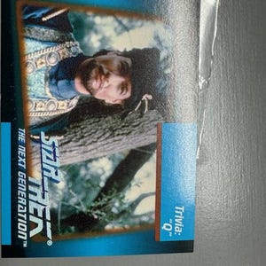 Carte à collectionner Star Trek TNG « Q » autographiée par John de Lancie - Authentique objet de collection