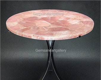 Rosequarts Runde Tischplatte, Esstisch, Couchtisch, Harztisch (kann je nach Größe und Design angepasst werden)