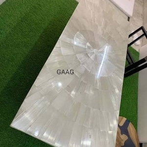Rectangular Selenite Table Top | Dining Table Top | Living Room Table Top | Coffee Table Top (Customisable)