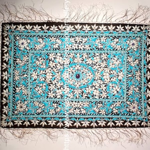 Royal Ancient Zardosi Jewel Art Wall Hanging Hand Embroidered