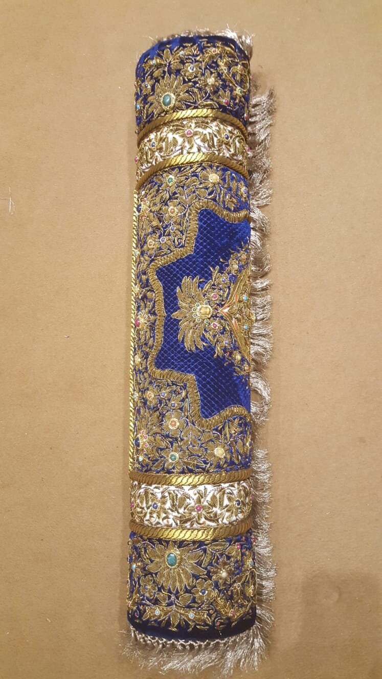 Royal Ancient Zardosi Jewel Art Wall Hanging Hand Embroidered Multi  Coloured Jewel Carpet 