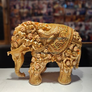 Resin Handmade Statue of Elephant / Home Decor /Animal Figure (Size 14x10 inches)