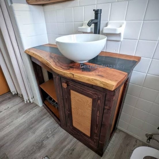Acacia Wood Epoxy Resin Table | Vanity Top | Dining Table Top |  Live Edge Wooden Table Top |  Resin River Table Top (Customisable)