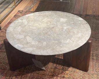 Round White Quartz Table Top | Dining Table Top | Coffee Table Top (Customisable)