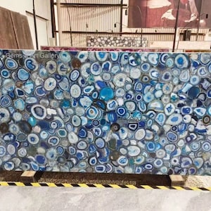 Rectangular Blue Agate Table Top, Dining Table, Coffee Table Top (Customisable)