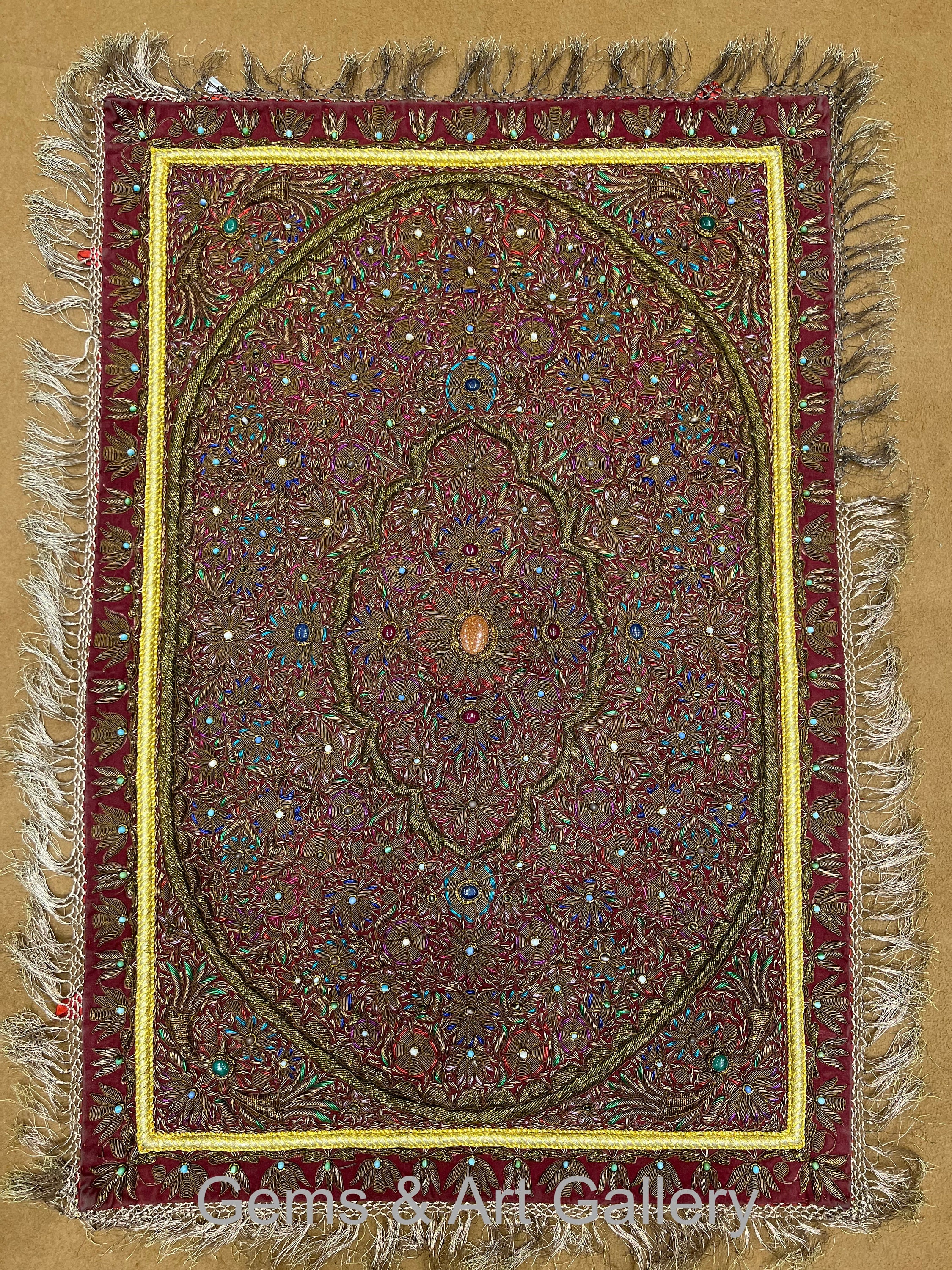 手作りのザルドジ タペストリー | 壁掛け | インドのザルドジ アート