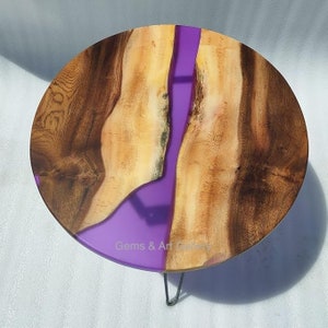 Round Epoxy Table Top with Acacia Wood |  Dining Table Top |  Live Edge Wooden Table Top |  Resin River Table Top ( Customisable)