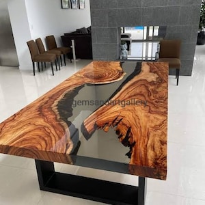 Epoxy-Tischplatte mit Akazienholz | Esstisch Top | Live Edge Holztischplatte | Kaffeetischplatte (individualisierbar)