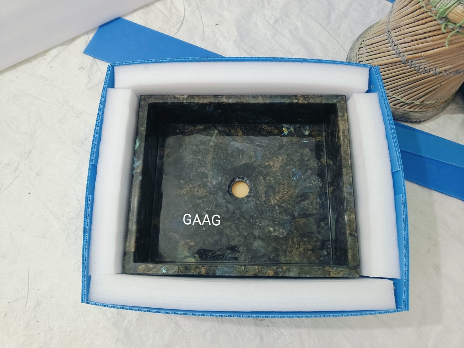 天然ラブラドライト洗面台 | ラブラドライトシンク（カスタマイズ可能