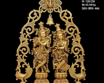 Brass Figure of Ram Sabha with Frame / Ram Darbar / Indian Gods / Lord Hanuman / Lord Ram and Goddess Sita / Lord Lakshman