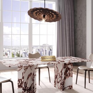 Tablero rectangular de mármol Calacatta para mesa de comedor / Tablero de mármol de lujo hecho a mano / (Personalizable)