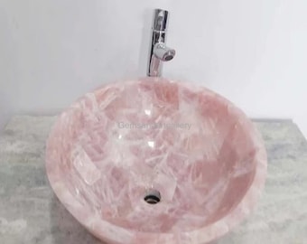 Rose Quartz Washbasin | Sink | Counter Top Washbasin  (Customisable)