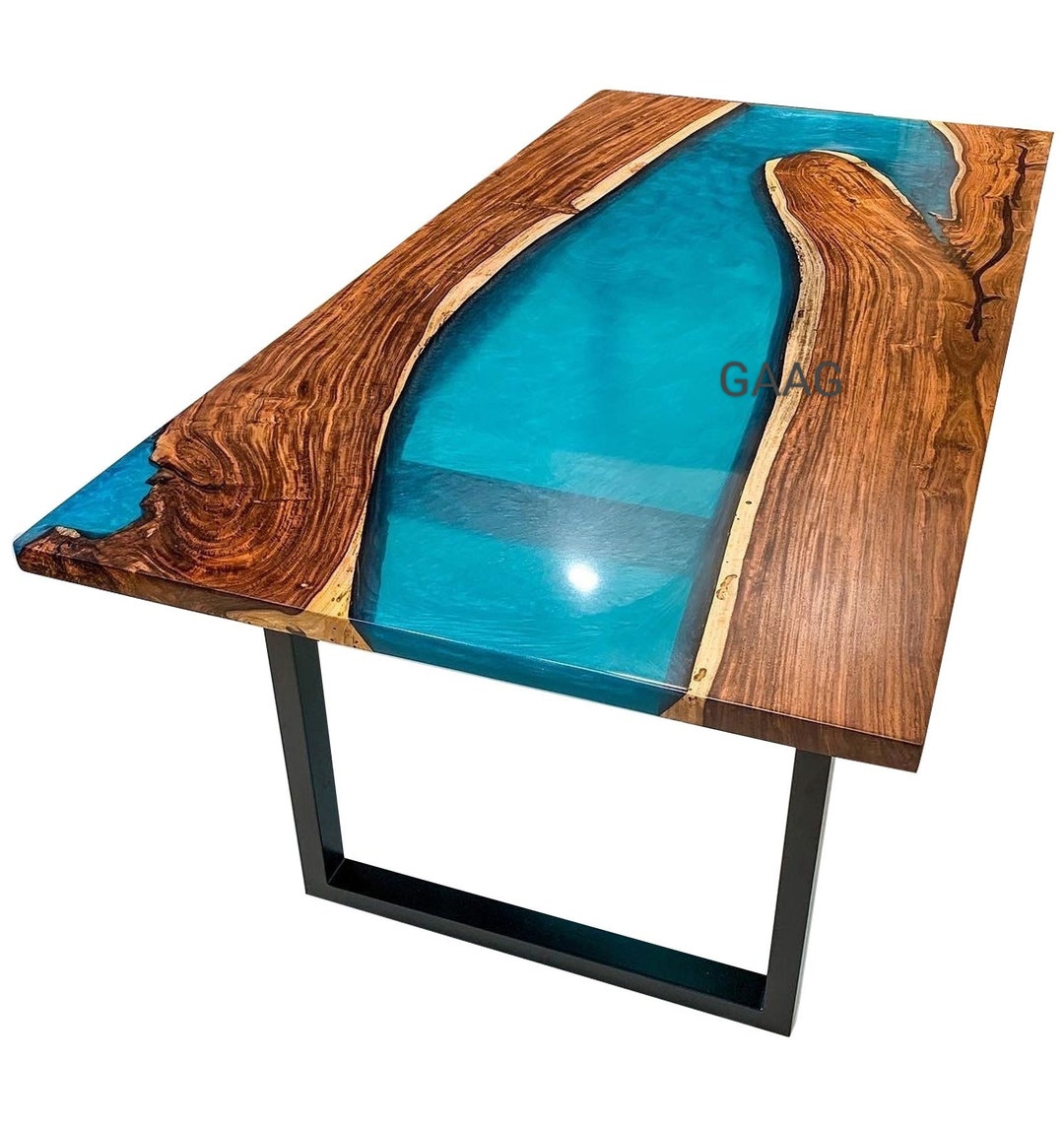 Epoxy Resin Table Top With Acacia Wood Dining/coffee Table Etsy