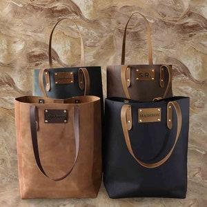 Personalized Leather Tote Bag For Women, Custom Bag, Handmade Purse Work Bag, Travel Bag, Gift for Mom, Anniversary Gift,2024 Christmas Gift