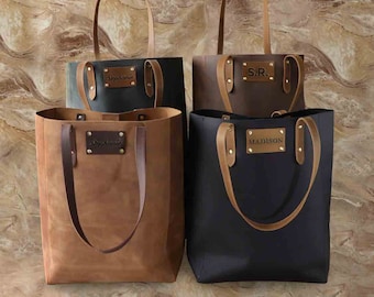 personalized leather tote bolsas
