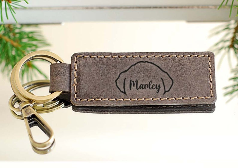 CUSTOM Mothers Day Gift Ideas, Dog Owner Gift Ideas, Dog Gift, Genuine Leather Keyring, Leather Keychain, Pet Portrait, Dog Owner, Dog Mom image 7