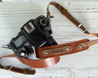 Personalized Leather Camera Straps, Customized Camera Holder, Handmade Camera Strap, Nikon, Canon, Pro Strap, Anniversary Gift for Women,Men