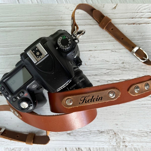 Personalized Leather Camera Straps, Customized Camera Holder, Handmade Camera Strap, Nikon, Canon, Pro Strap, Anniversary Gift for Women,Men