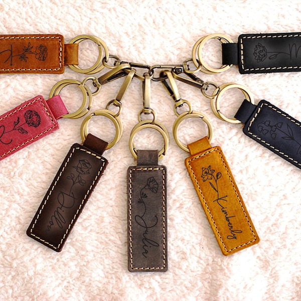 Personalized BULK Gifts for Nurse Team, Real Leather Keychain, Church Members Gifts, Teacher Squad Gifts, Keyring for Woman,Anniversary Gift