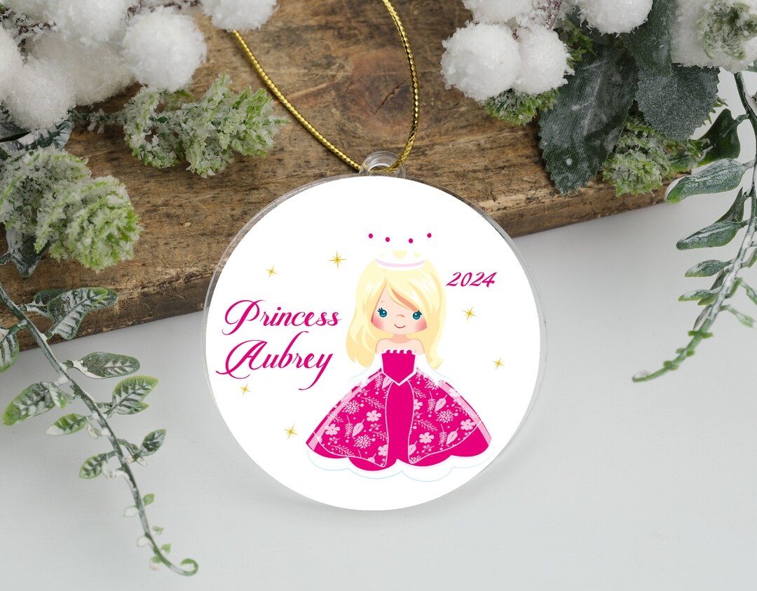 Personalized Princess Ornament, Little Girl Ornament, Girl Princess