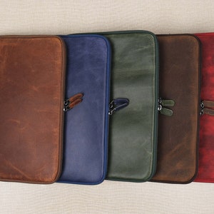Personalized Leather Laptop Sleeve for Anniversary, MacBook Air 13 M2 and M1 Sleeve, Computer Case for Macbook Air Pro, Protective Sleeve