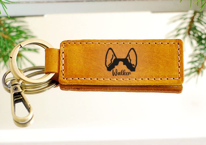 CUSTOM Mothers Day Gift Ideas, Dog Owner Gift Ideas, Dog Gift, Genuine Leather Keyring, Leather Keychain, Pet Portrait, Dog Owner, Dog Mom Tan