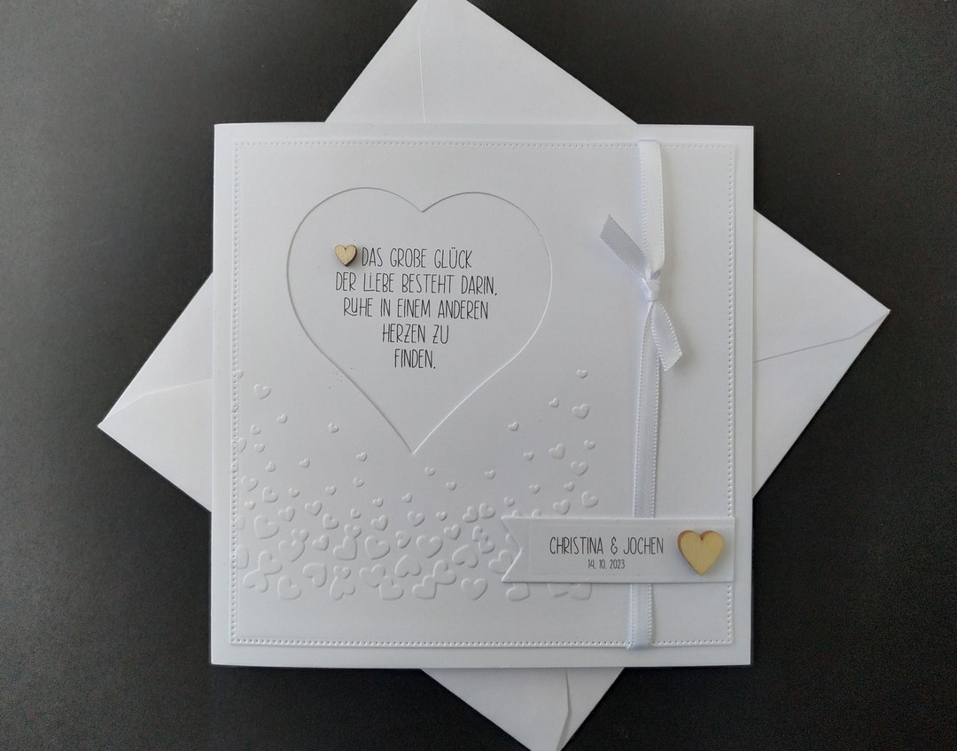Hochzeitskarte Geldgeschenk Spruch Herz Personalisiert Namen Etsy
