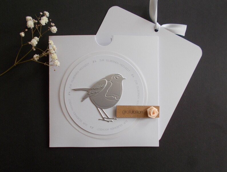 Schlichte Edle Karte zur Silberhochzeit Silbernen Hochzeit 25. | Etsy