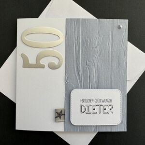 Schlichte Karte 40. 50. 60. 70. 80. 90. Geburtstag Mann Name personalisiert Geldgeschenk