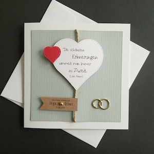 Karte zur Hochzeit Goldene Silberne Ringe Spruch Geldgeschenk personalisiert Name