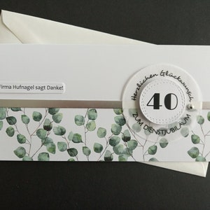 Cartão para o 10º, 15º, 20º, 25º, 30º, 35º, 40º aniversário, aniversário de serviço, aniversário de empresa, aniversário de empresa, aniversário de trabalho, personalizado
