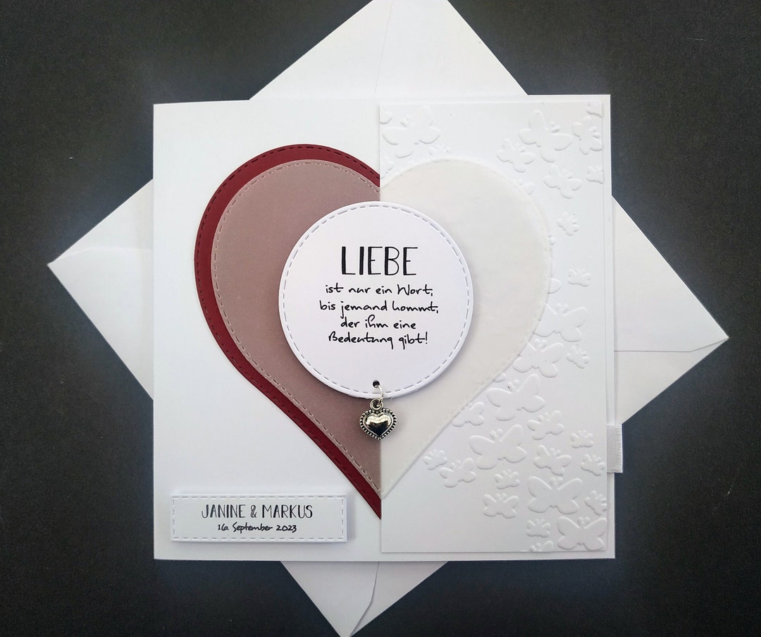 Hochzeitskarte Geldgeschenk Spruch Herz Personalisiert Namen