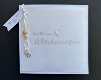 Hochzeitskarte Herzen Geldgeschenk Personalisiert Namen