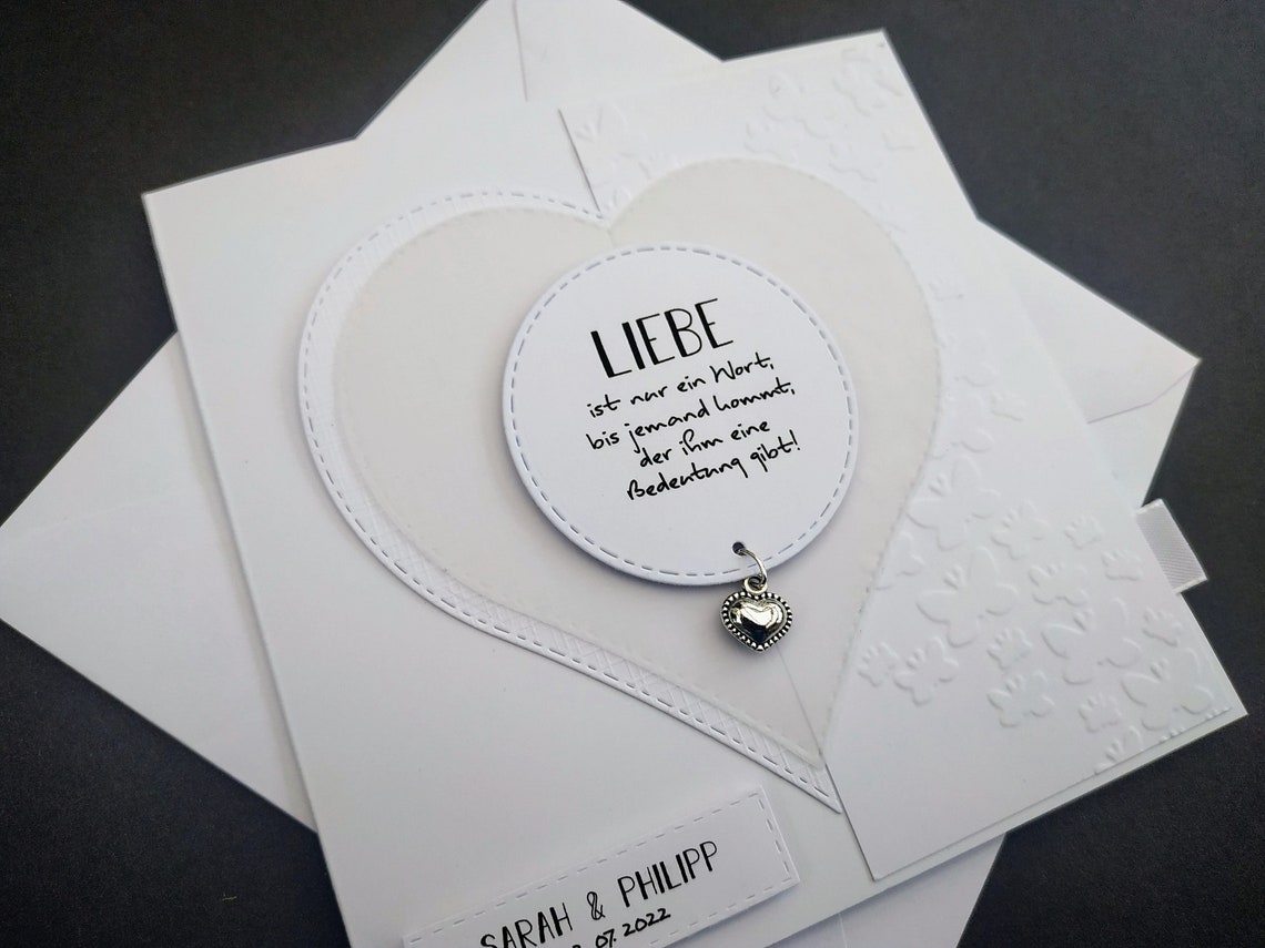 Hochzeitskarte Geldgeschenk Spruch Herz Personalisiert Namen Etsy
