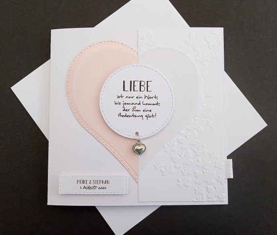 Hochzeitskarte Spruch Herz Geldgeschenk Personalisiert Namen Etsy