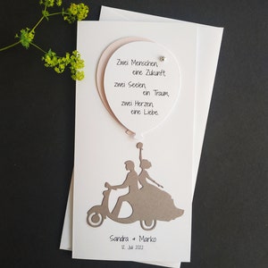 Carte de mariage couple de mariage prononçant des noms cadeau d'argent personnalisé vintage