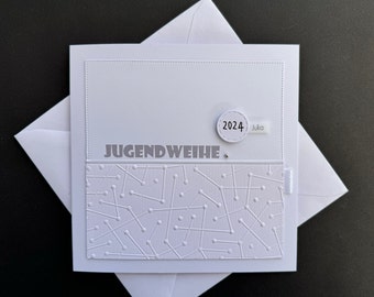 Glückwunschkarte zur Jugendweihe Mädchen Junge Geldgeschenk Personalisierung Wunschname